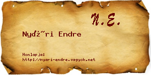 Nyári Endre névjegykártya